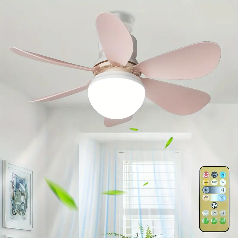 16 5 Small Modern Ceiling Fan Light Remote E27 Temu