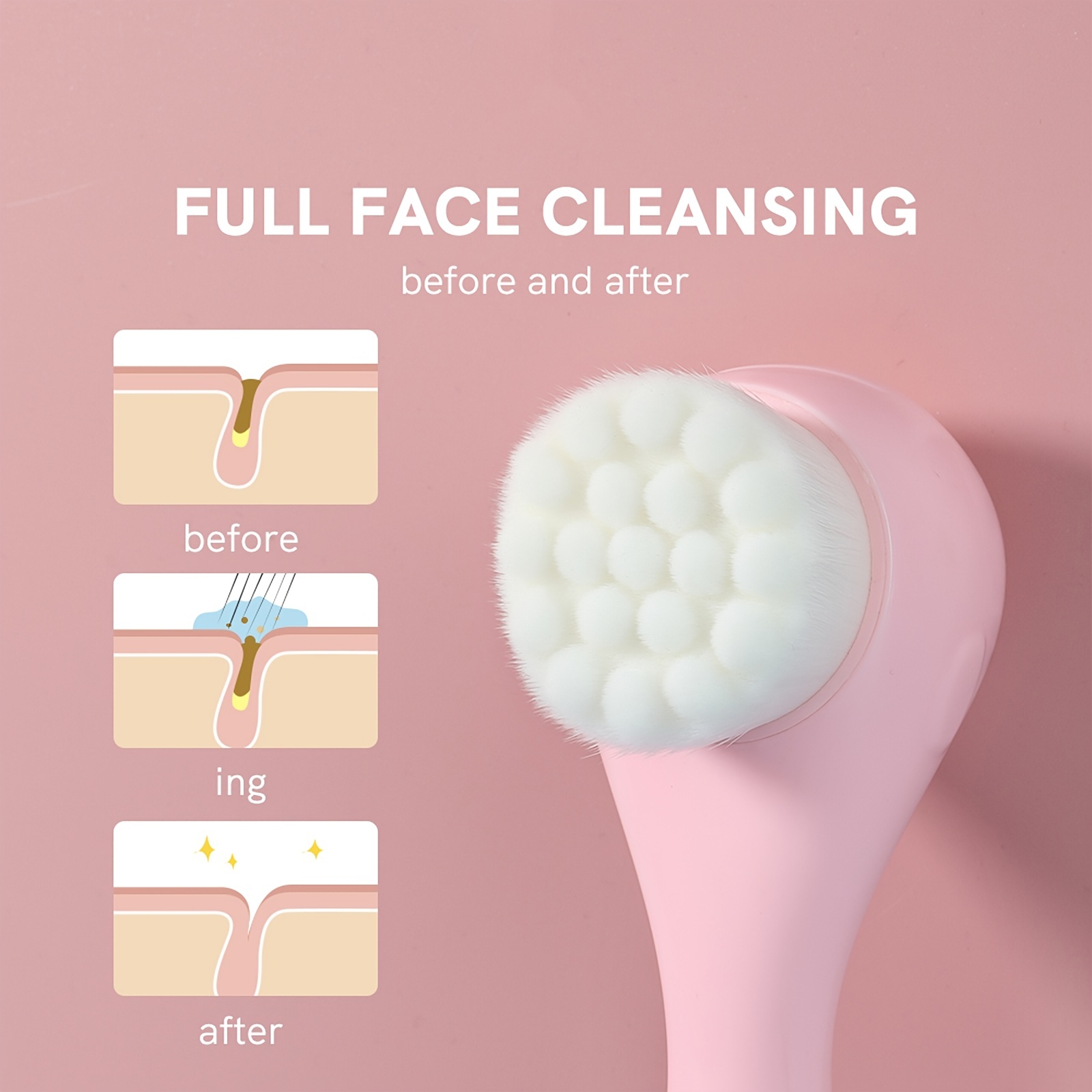 1 Uds Cepillo Limpieza Facial Eléctrico Mini Portátil Mano - Temu