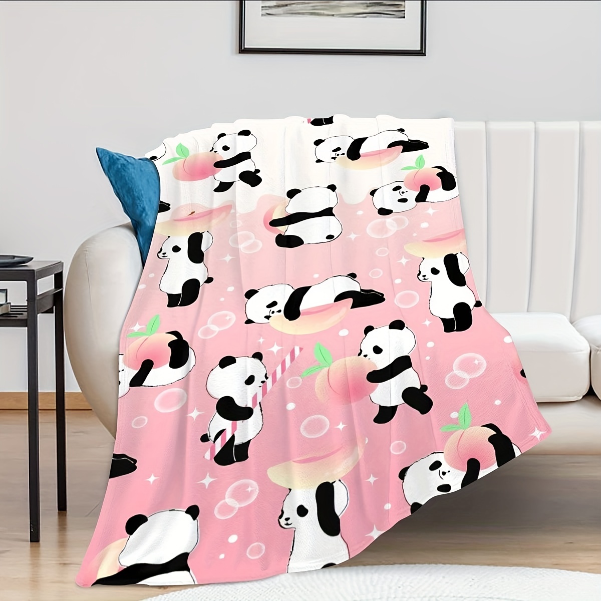 1 Coperta In Flanella Stampata A Forma Di Panda Carino, Coperta Morbida E  Accogliente Per Divano Letto In Campeggio In Viaggio - Temu Italy