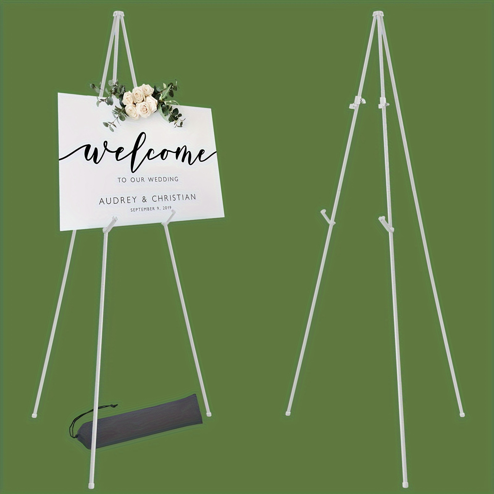 

Easel Stand For Display, 63inch Instant Easel, Foldable Portable Ground Easel For Wedding Banner And Poster Display Stand, Tabletop Easel Display Metal Tripod With Portable