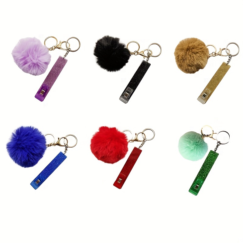 Pom Pom Decor Keychain, Cute Plush Ball Card Grabber Clip For Long Nails  Great Gift For Mom Girlfriend - Temu Latvia