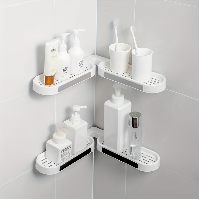 Wall Mounted Foldable Bathroom Storage Rack with Drain Tray