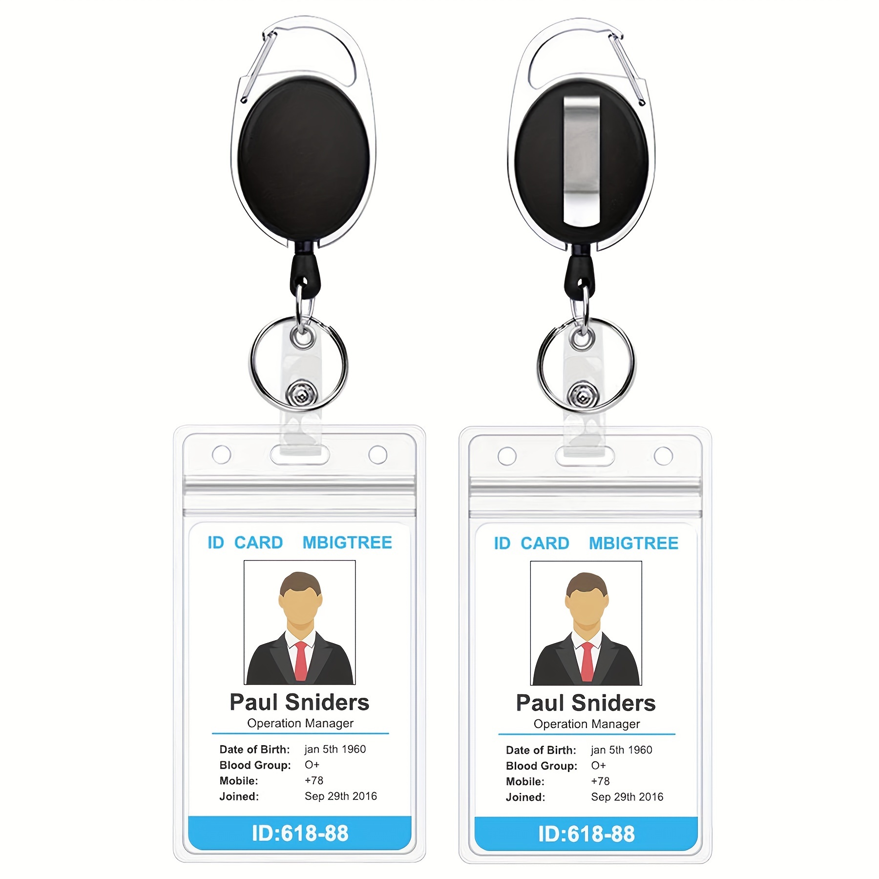 Retractable Badge Holder Id Badge Reel Clip Card Holders - Temu United Arab  Emirates