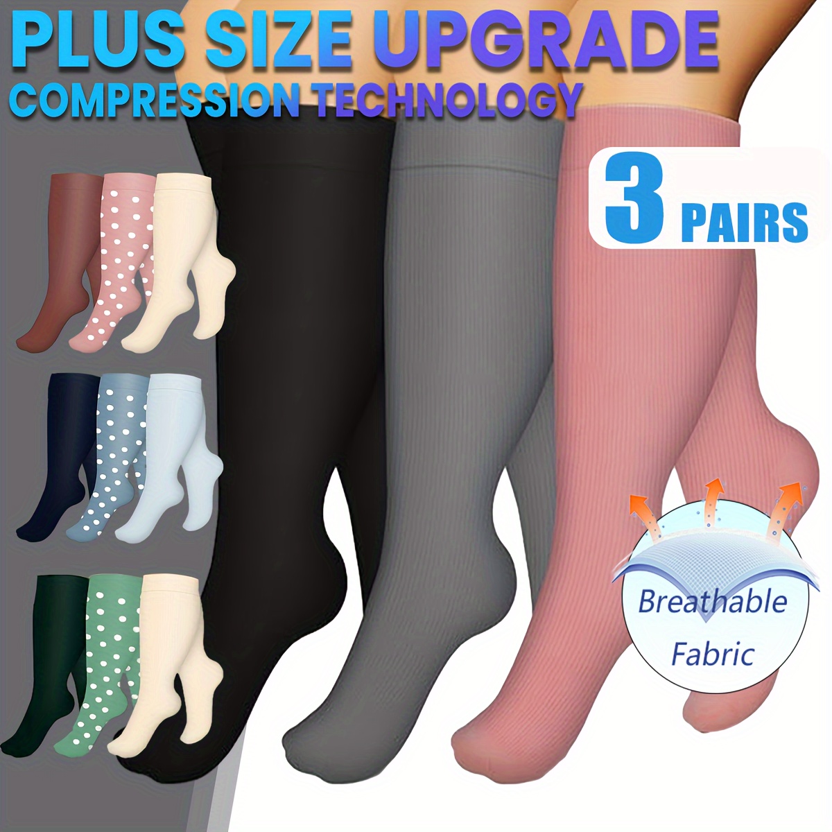 1 Pair TED Hose Compression Stockings For Women Men, Breathable Durable  15-20 Mmhg Calf Socks With Toe Hole