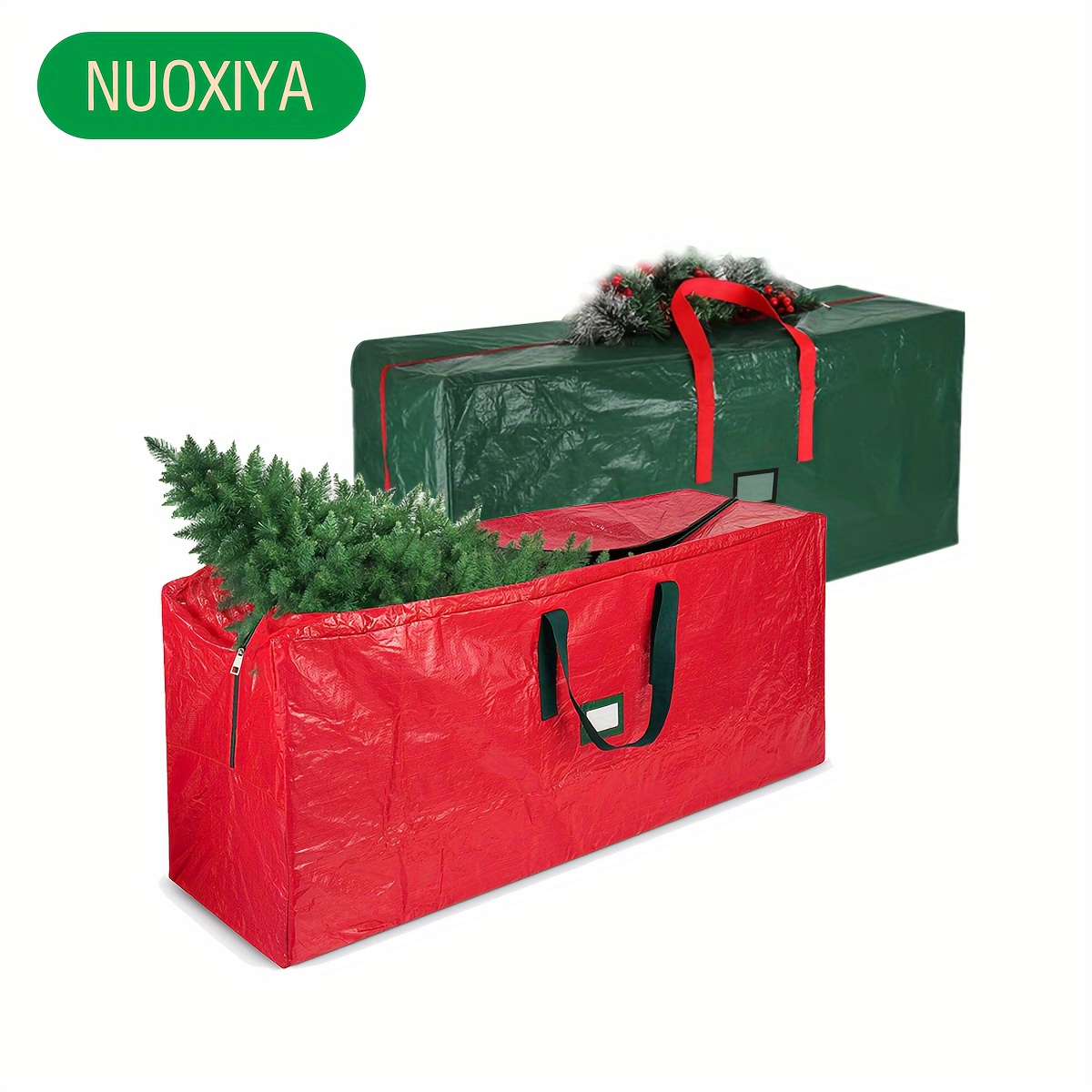 Holiday Spirit Sac à Sapin Rangement pour Arbre de Noël, Tissu Durable avec  Poignées Renforcées et