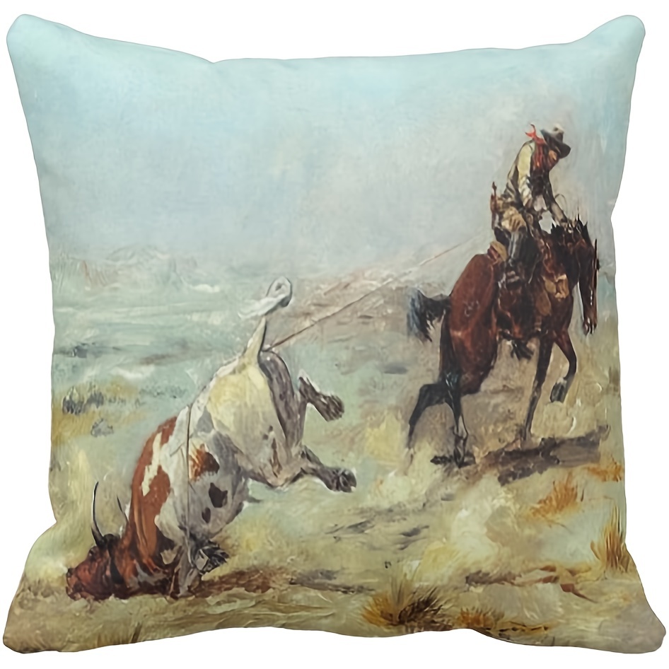 Cowboy Horse Square 18x18 Pillow