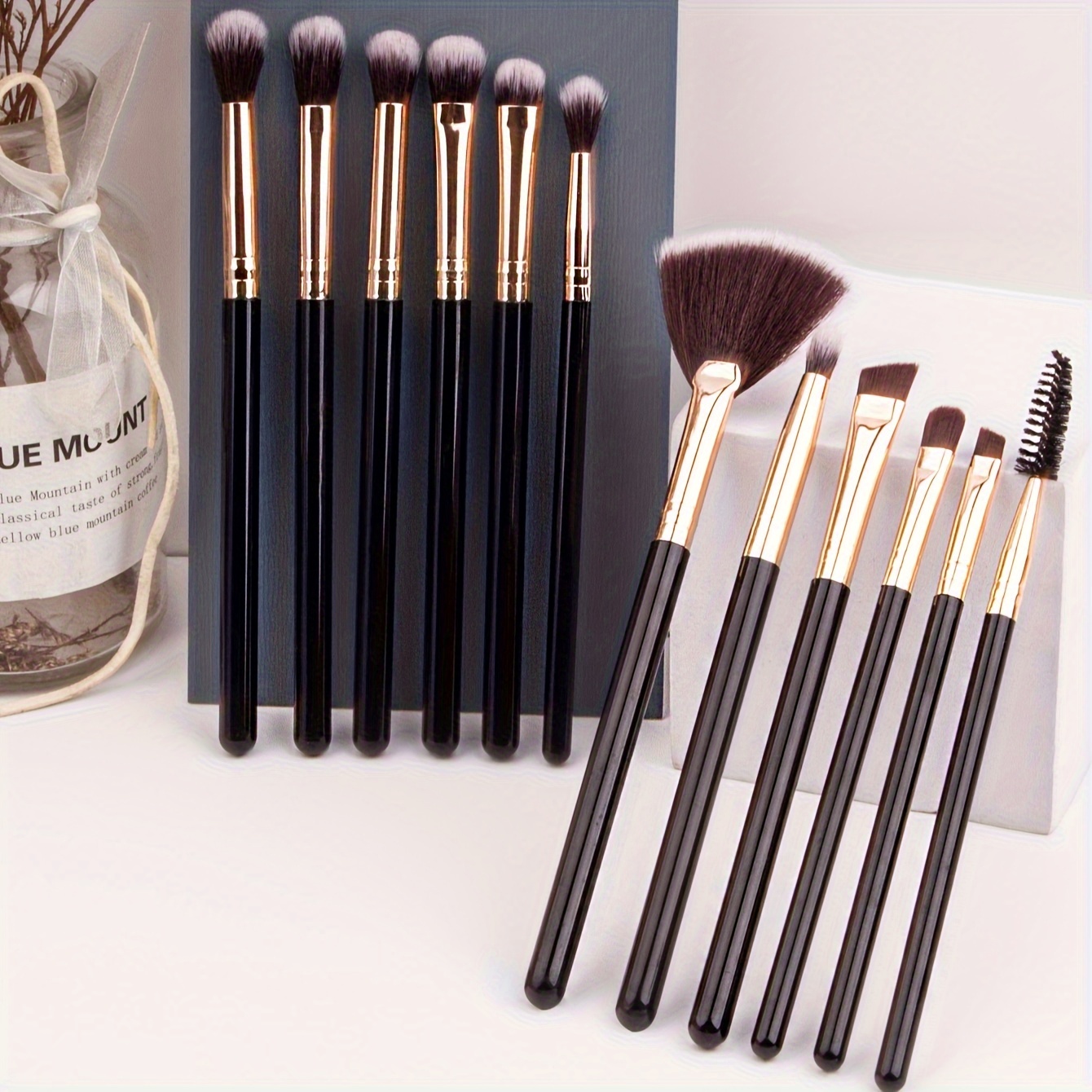 12 pcs gold makeup brush set