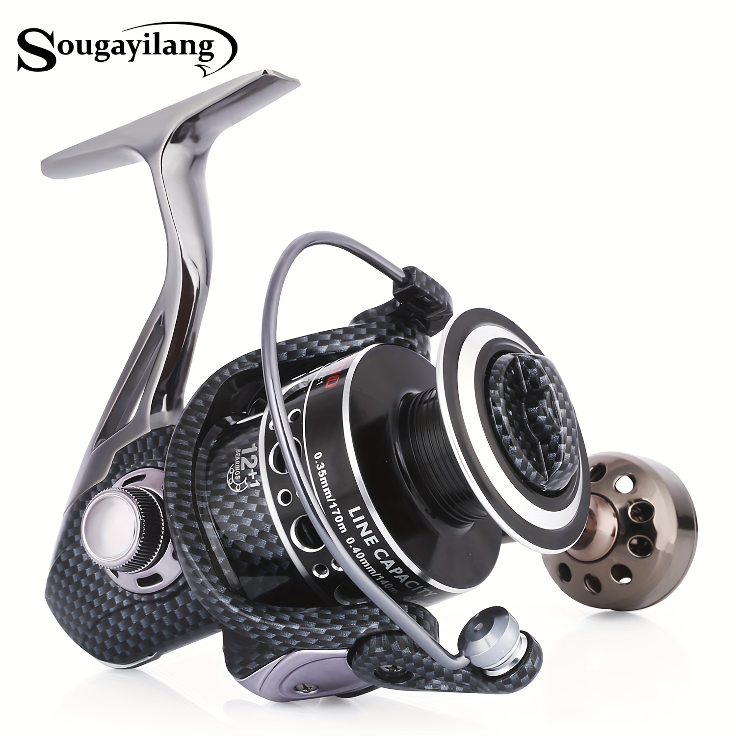 Sougayilang 12+1BB Fishing Reel Smooth Powerful Freshwater Saltwater Reel  with Free Spool