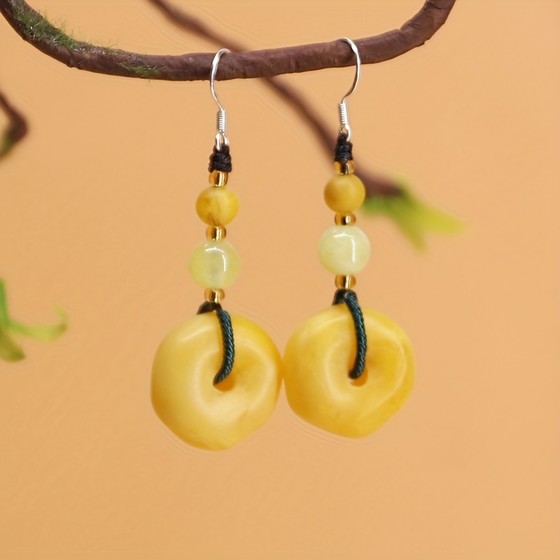 Earrings Honey Yellow Silver 