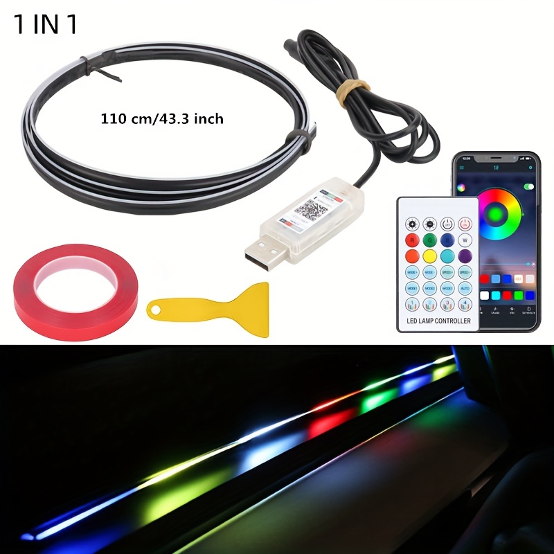 Bande lumineuse Fiber optique Led fluo RGB USB pour intérieur de