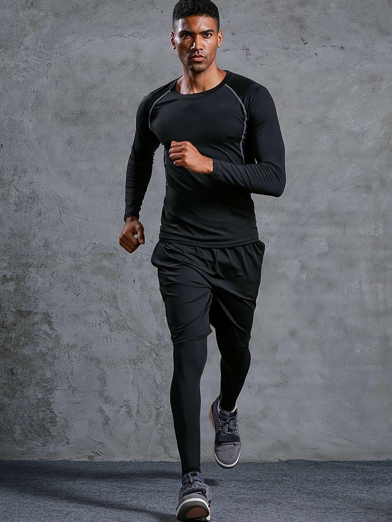 Fitness Suit Men's Workout Clothes Running Quick-Drying Gym Sports
