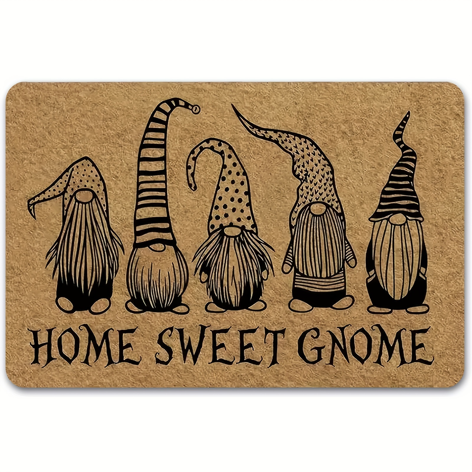 

1pc Sweet Gnome Pattern Doormat, Anti-fatigue Throw Carpet, Hand Washable Rug, For Outdoor Entrance Indoors Farmhouse Kitchen Home Room Supplies Spring Decor Gift Valentine's Day