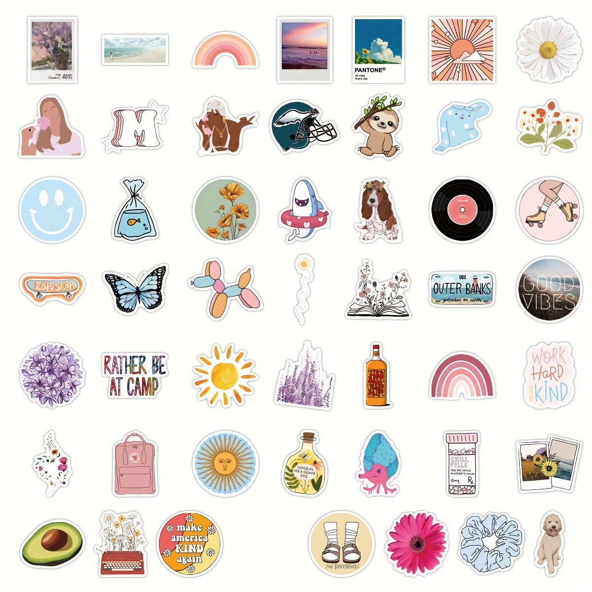 61pcs Downtown Girl Stickers,Downtown Girl Aesthetic Vinyl Laptop Computer  Phone Water Bottle Stickers