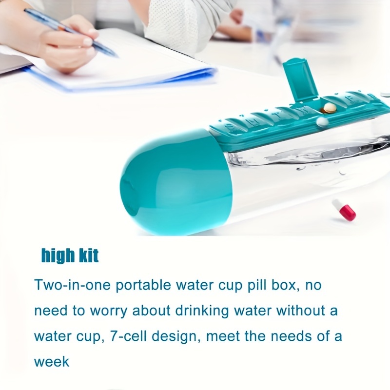 Portable Water Bottle With Built in Pill Box Perfect For - Temu