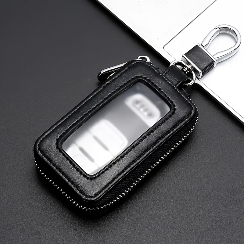 

1pc Universal Premium Car Key Fob Case Genuine Leather Car Smart Key Fob Holder For Remote Key Fob