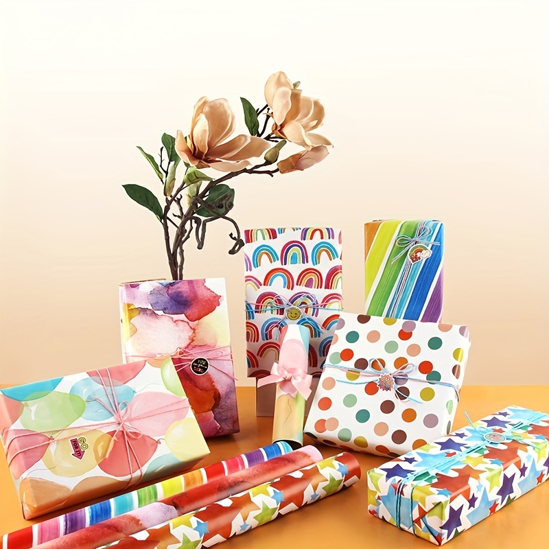 Brown Paper Flower Wrapping Paper Diy Holiday Gift Wrapping - Temu