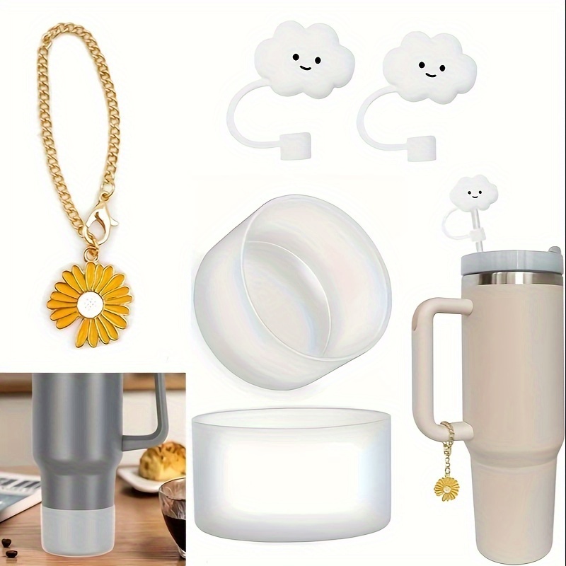 Cup Accessories Set Including Flower Shaped Straw Covers - Temu