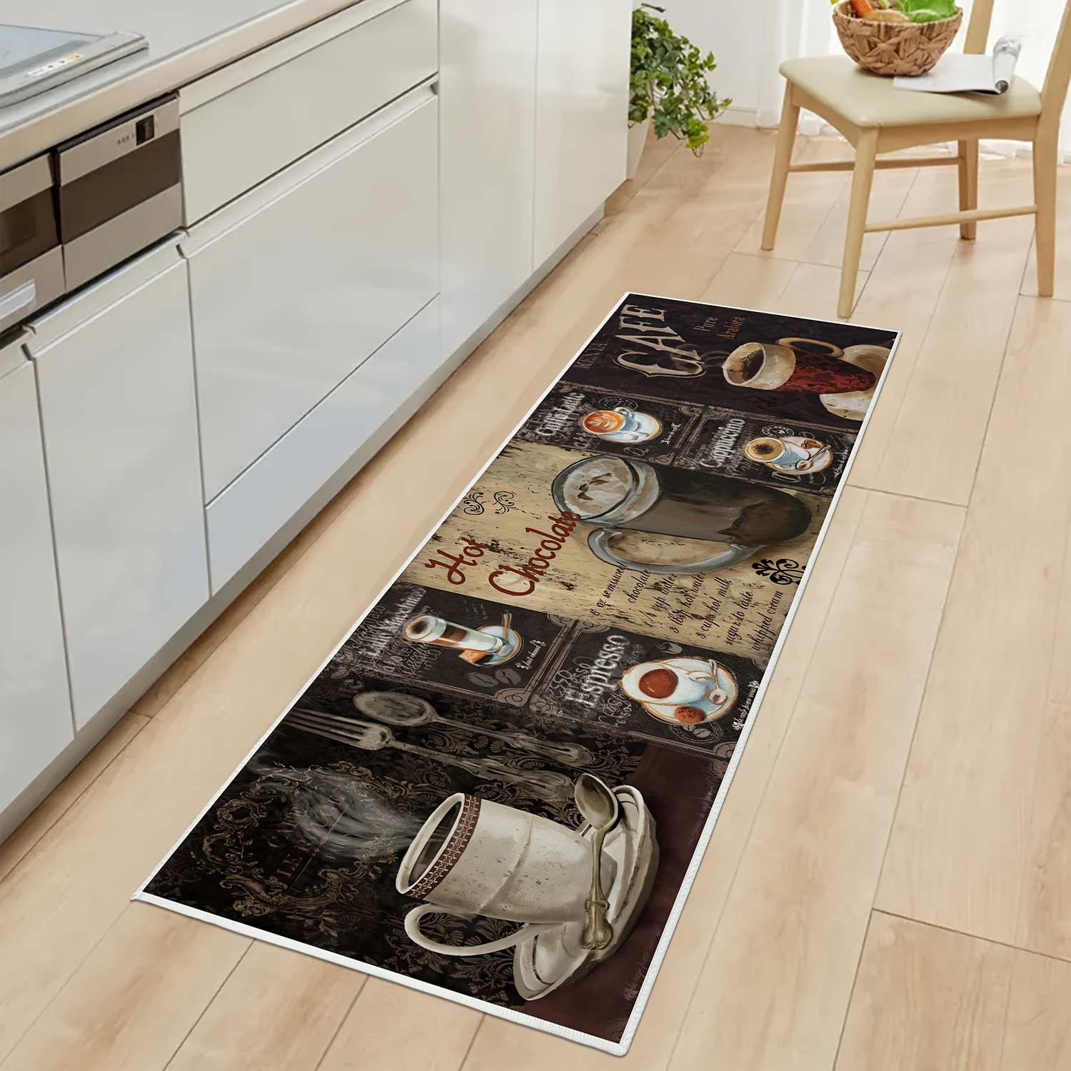 Coffee Cup Pattern Kitchen Floor Mat Non slip Oil proof - Temu