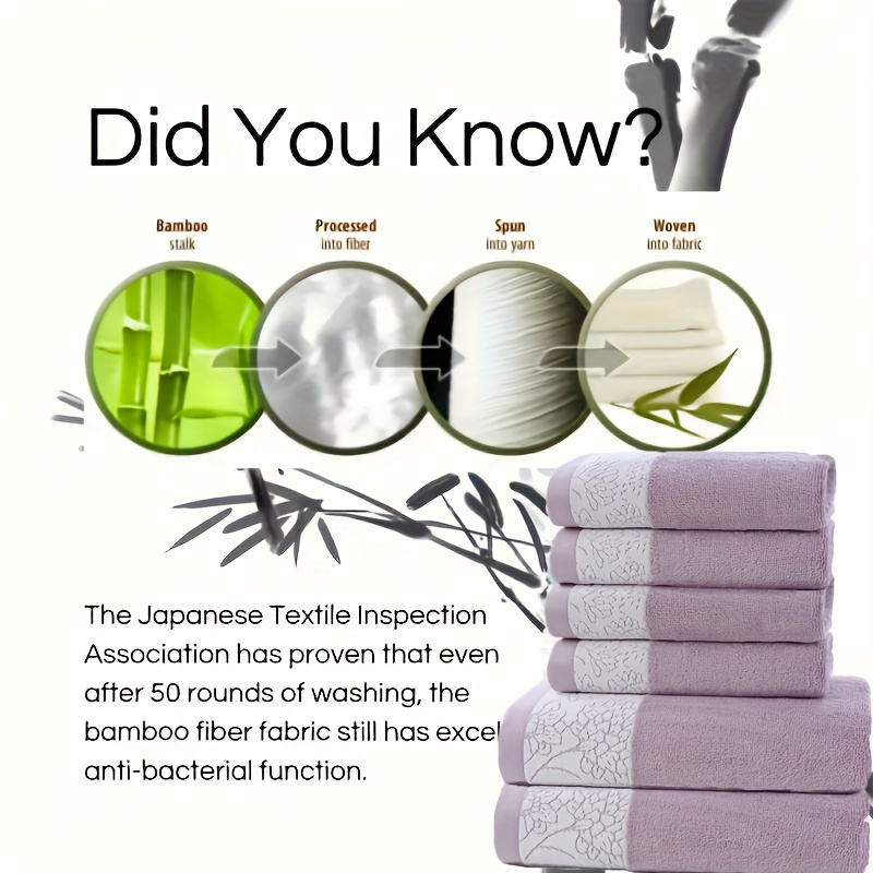 Bamboo Fiber Towels Set Quick Dry Adults Towel Sets For - Temu