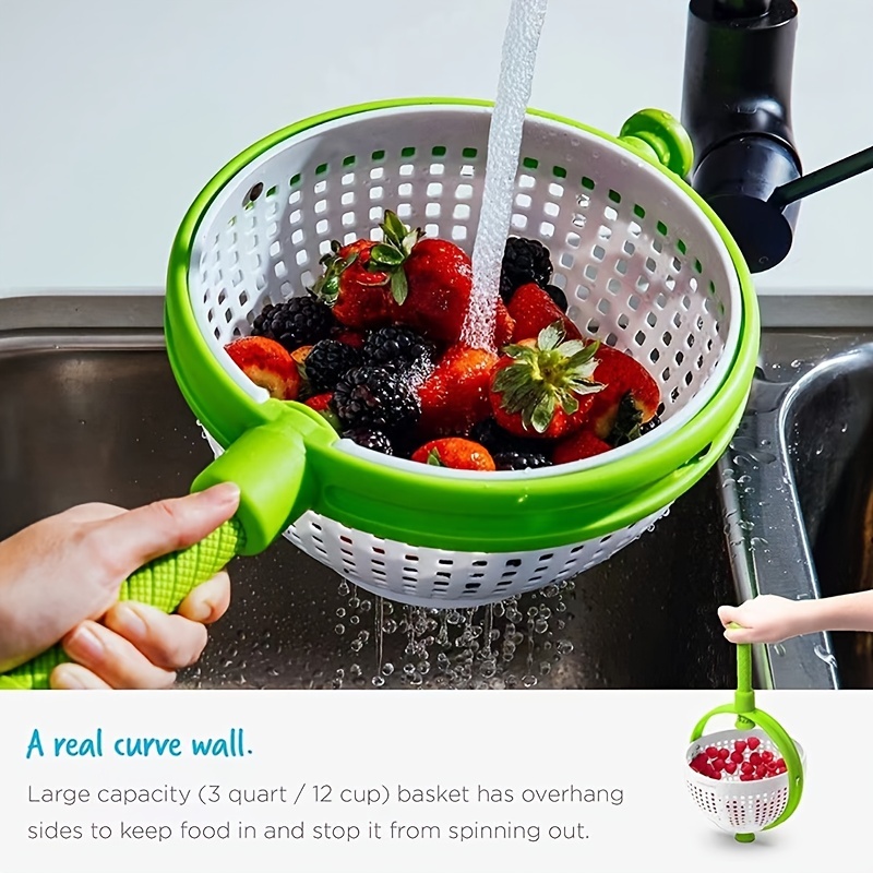 Spinner Lettuce Dryer 5L Capacity Clear Bowl Drain Basket Manual Drain Bowl  Rotary Veggie – the best products in the Joom Geek online store