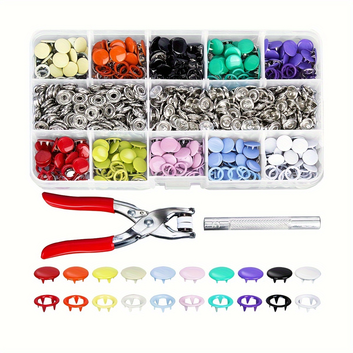 50 Sets 8mm 10mm Metal Sew-on Snap Buttons Black Silver Color DIY Sewing  Clothing Snap