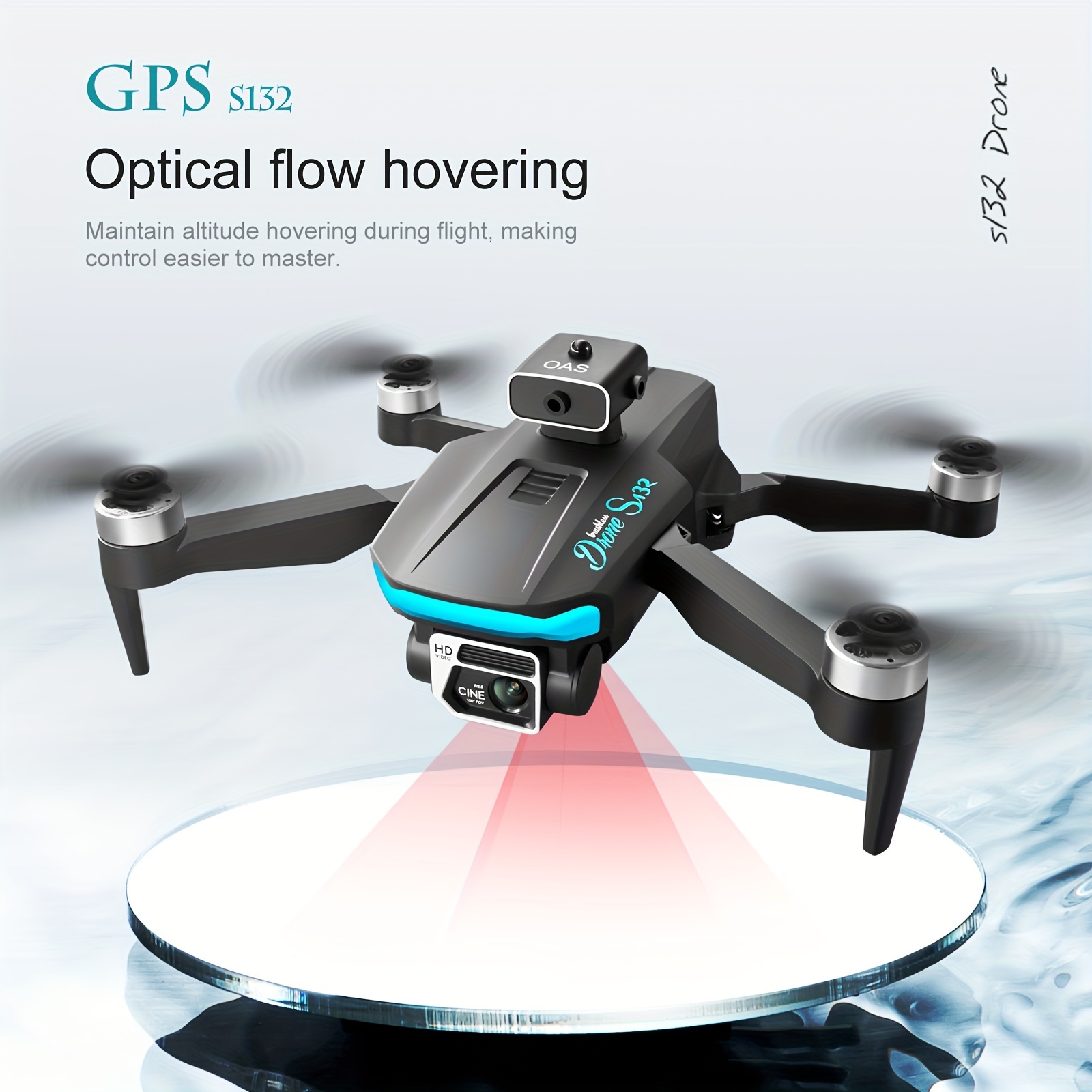 s132 drone hd camera gps global positioning optical flow fixed point hovering four sided infrared obstacle avoidance 90 electrically adjustable lens folding professional aerial photography uav details 9