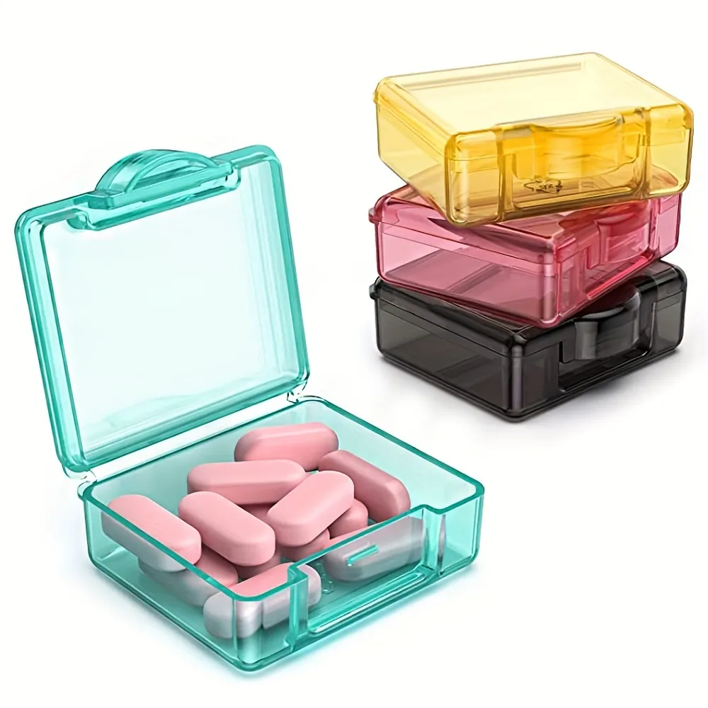 Daily Pill Box With 4 Compartments, Cute Travel Pill Organizer