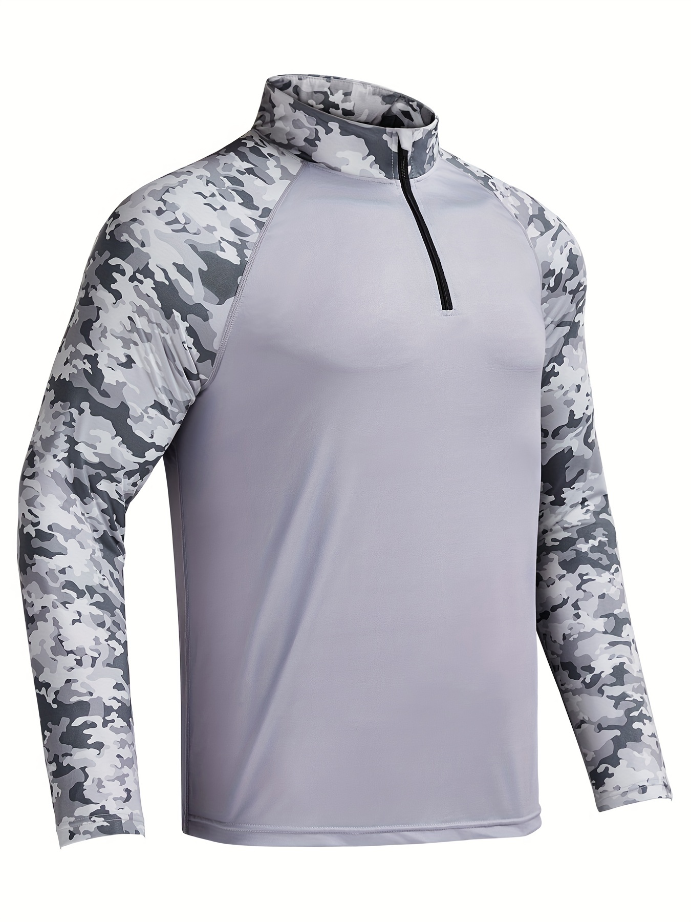 Men's Running Hiking Shirts 1/4 Zip UPF 50+ Sun Protection Long Sleeve Shirt,Temu