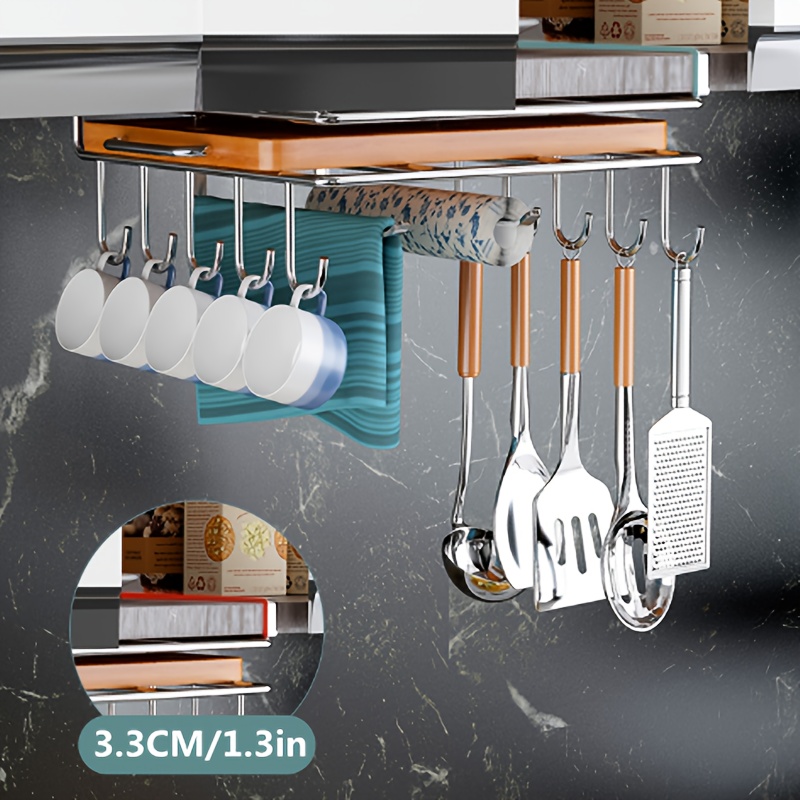 Kitchen Hanging Under Cabinet Shelf Chopping Board Holder Kitchen Utensils  Towel Storage Organizer Pot Cover Storage