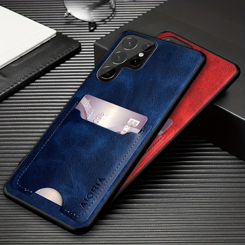 Card Slot Bag Holder Case S23 Ultra Plus Funda Pu - Temu