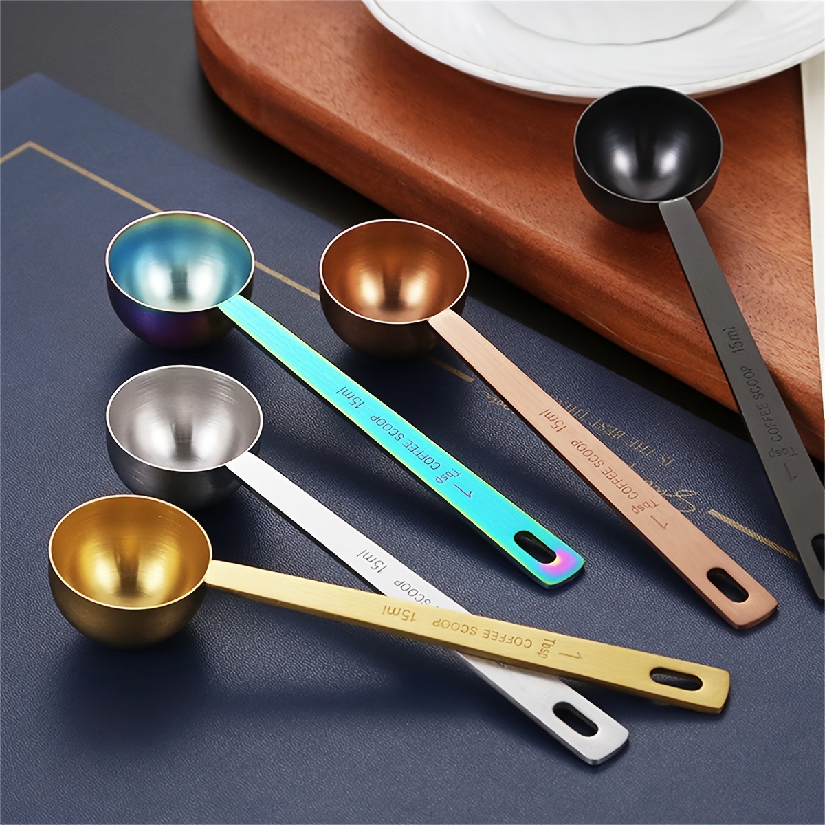 Stainless Steel 1 Tablespoon Measuring Coffee Scoop Spoon, Set of 3