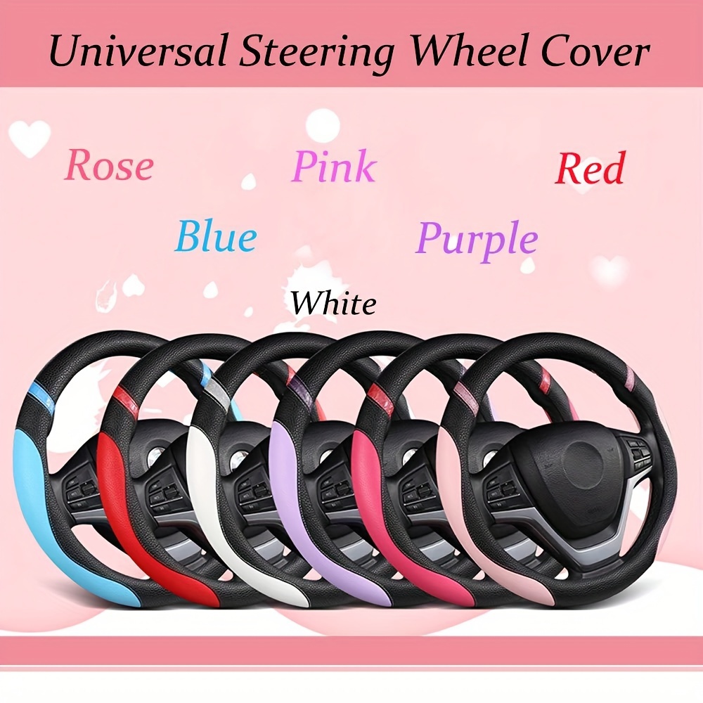 Lenkradabdeckung für Frauen Leder Universal Lenkradabdeckung für Auto 15  Zoll (rosa)