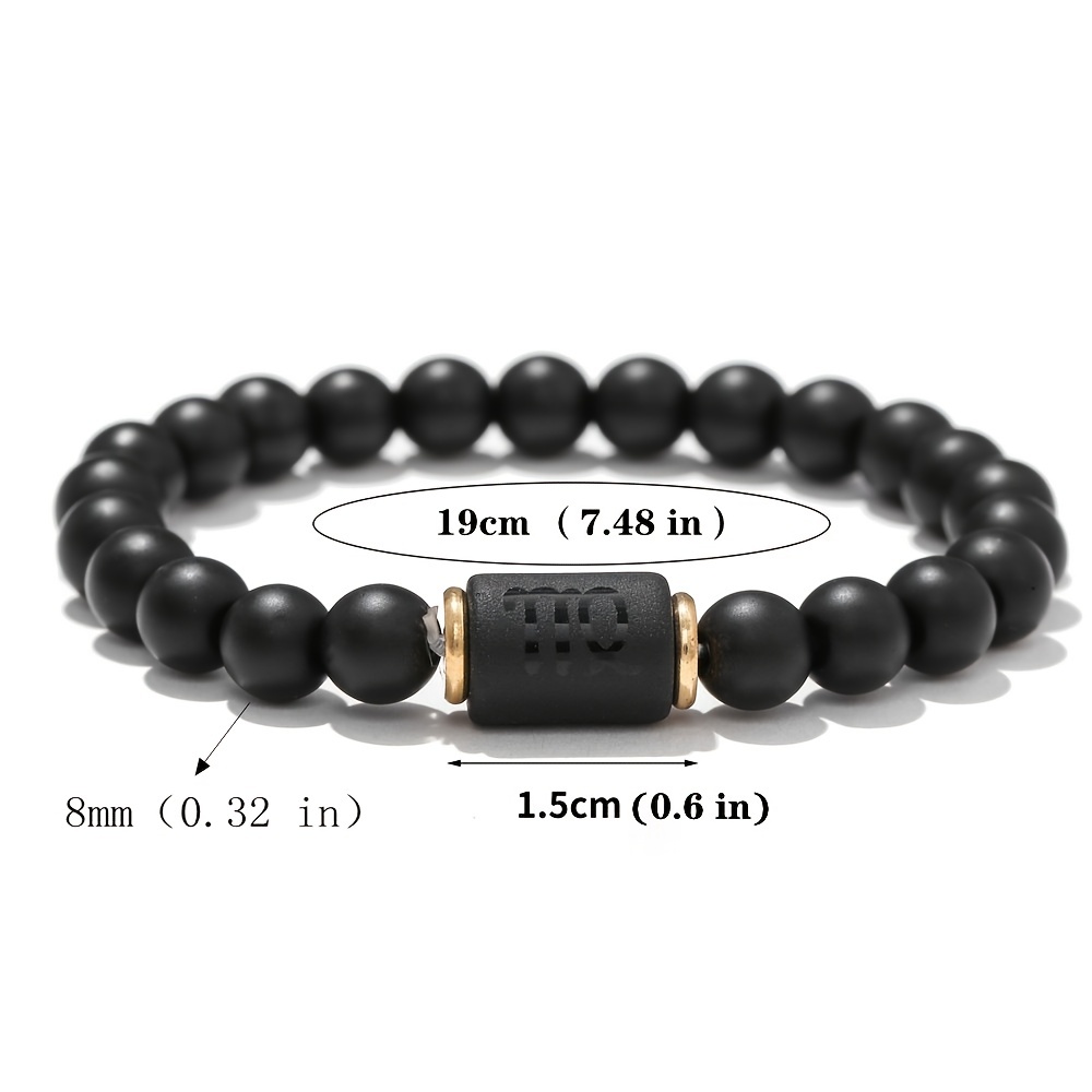 Zodiac Sign Matte Gemstone Bracelet
