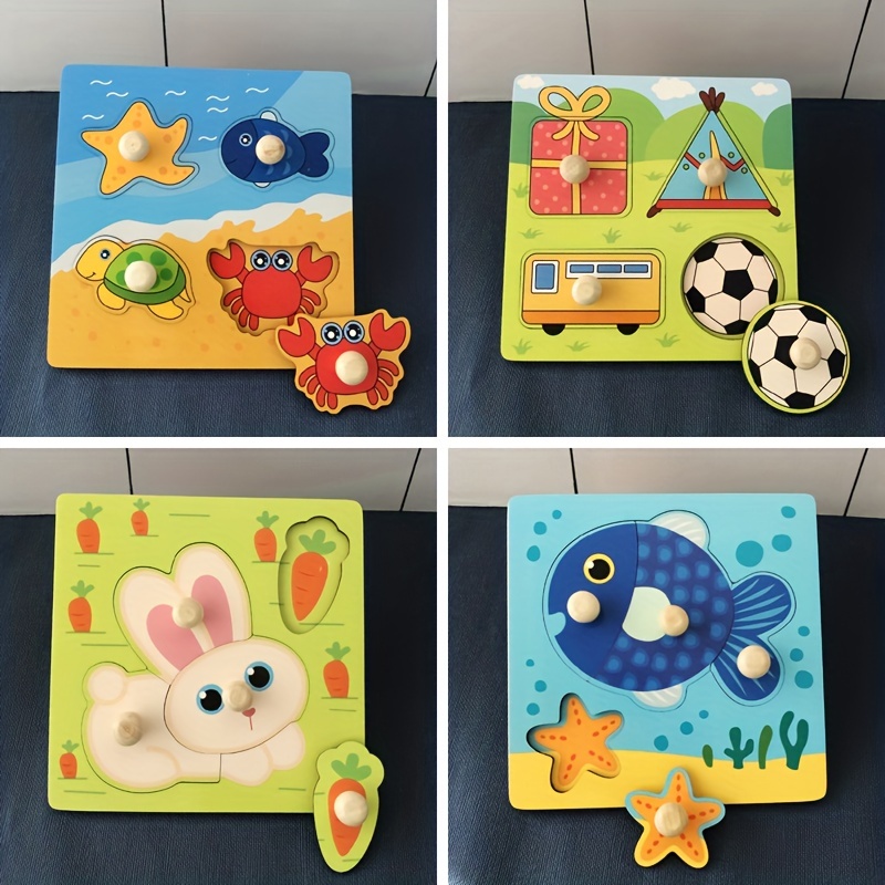 Children's Hand Scratching Board, 3D Puzzle Wooden Toys, Children's Baby Early Education Fruit Cognitive Puzzle Toys, Wooden Hand Scratching Board, As Halloween, Chrismas Gift