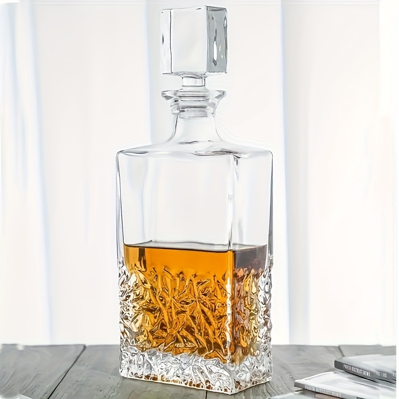 Transparent Creative Whiskey Decanter Set Bottle with 2 Wine Glasses 150ml  for liquor, Bourbon, Scotch, Vodka, Whikey Decanter Gifts for Men Women  (750ml) (1dec…