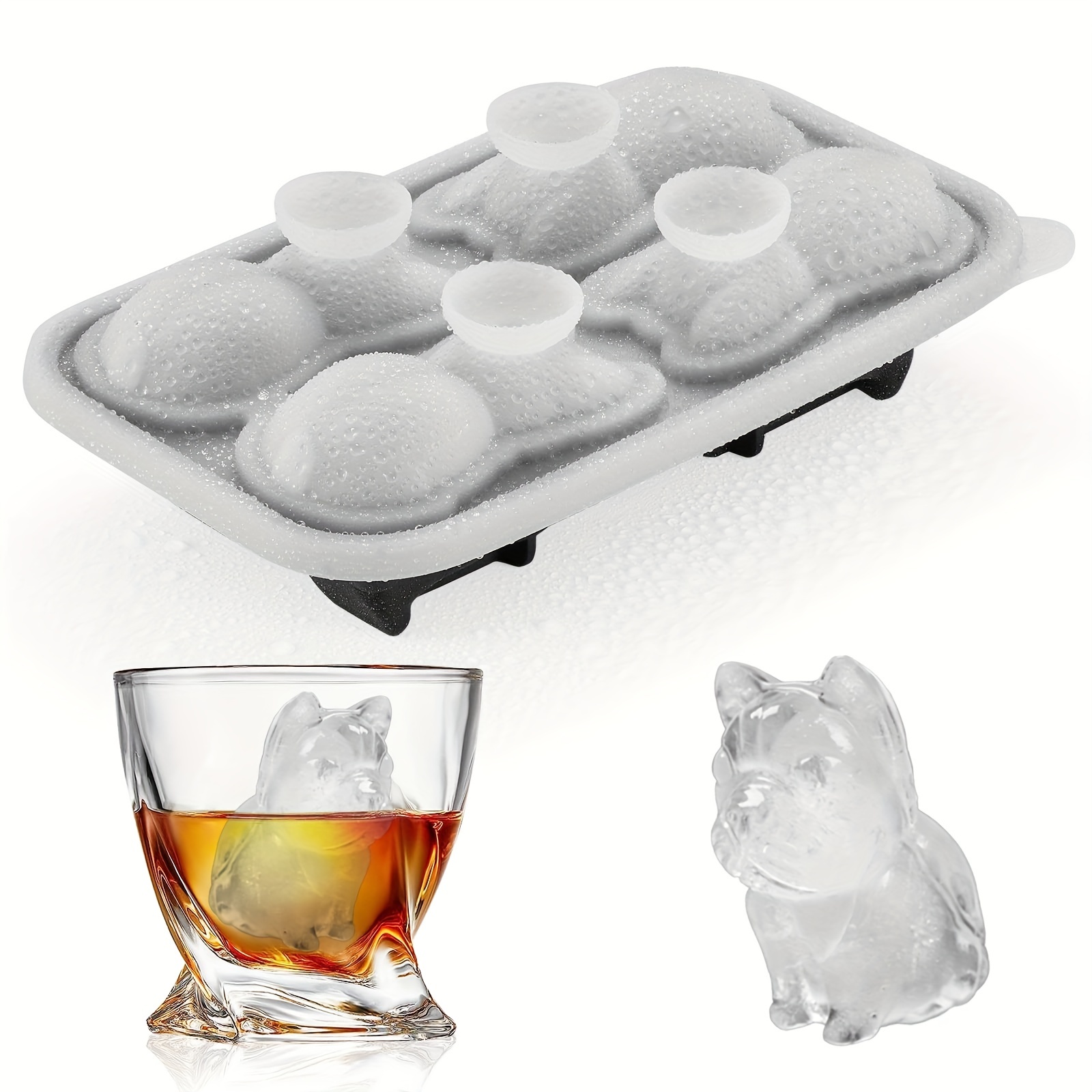 LYWUU Cat Shaped Silicone Ice Cube Molds and Tray Jelly Biscuits Chocolate Candy Making or Gelatin Setting