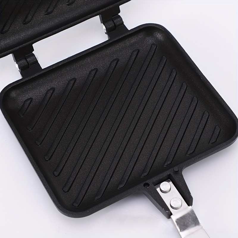Aluminum Sandwich Maker Pan, Elk Embossed Double-sided Non-stick Sandwich  Pan, With Removable Wood Handle, Waffle Baking Mold, For Home Kitchen  Outdoor Camping, Kitchen Accessories, Baking Tools, Cookware Items - Temu