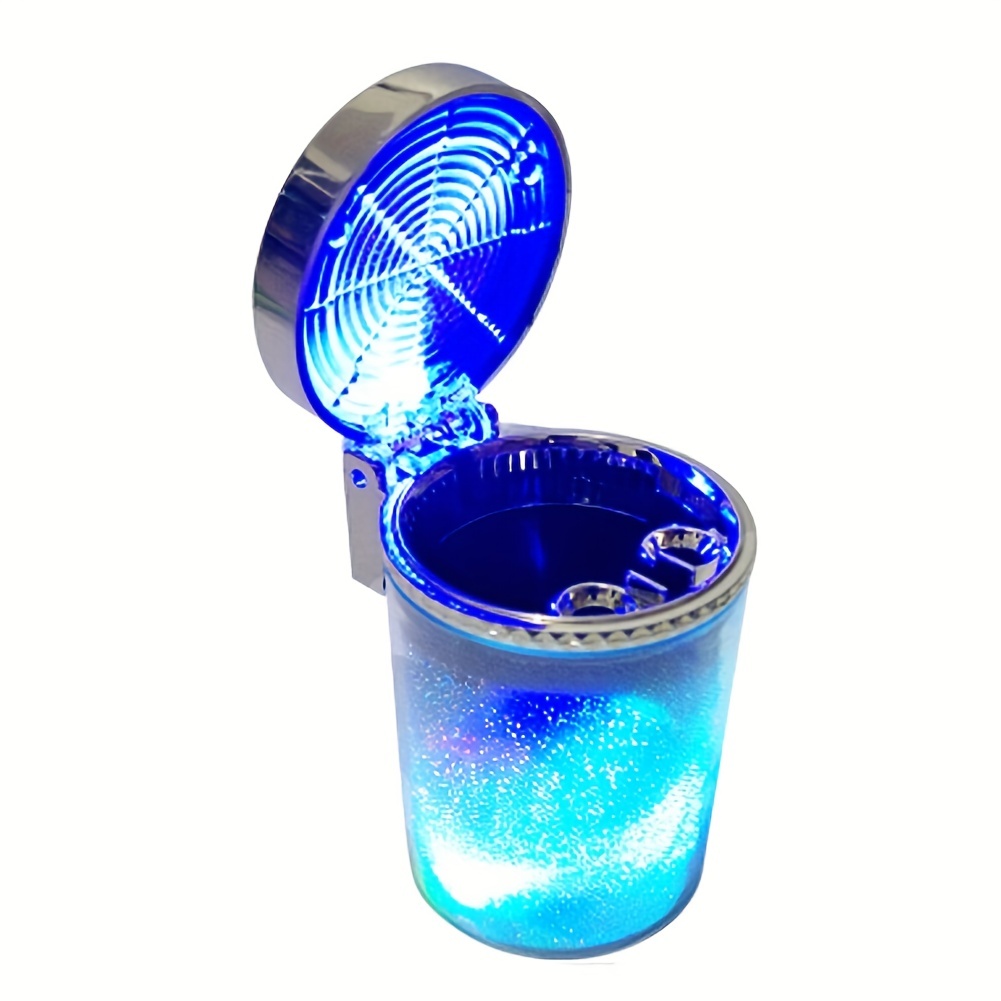 2 Stück Auto Aschenbecher mit blauem LED Licht im Deckel Ascher für  Getränkehalter im Kfz (Blau) : : Auto & Motorrad