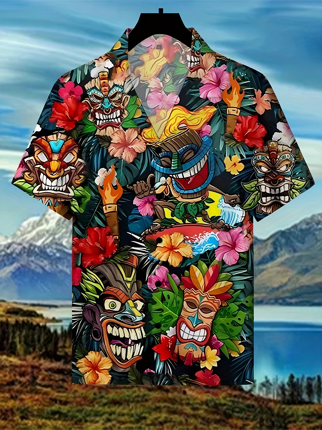 Made in Hawaii Men's Hawaiian Shirt Aloha Shirt Pink Flamingos Allover in  Turquoise at  Men’s Clothing store