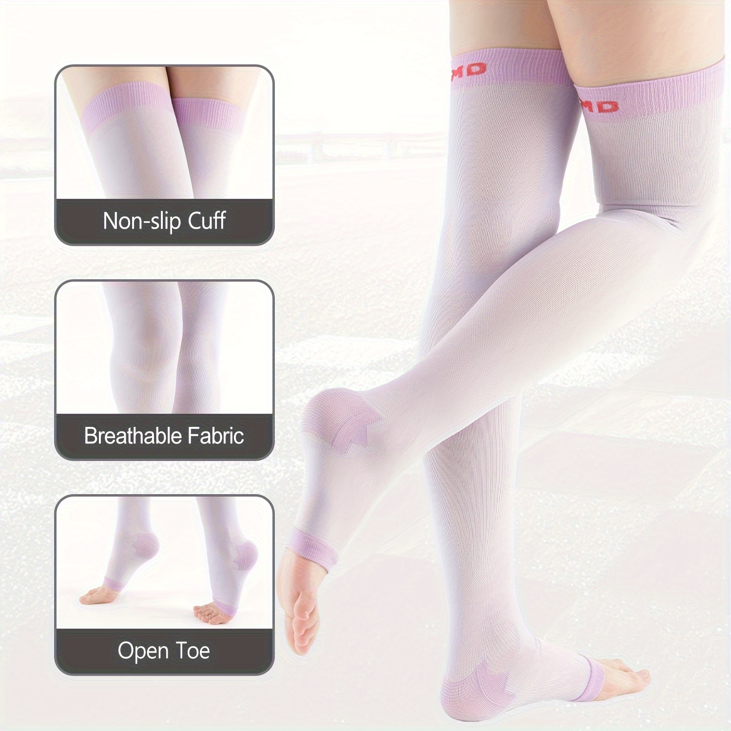 Open Toe Knee-High Compression Stockings Varicose Veins Stocking