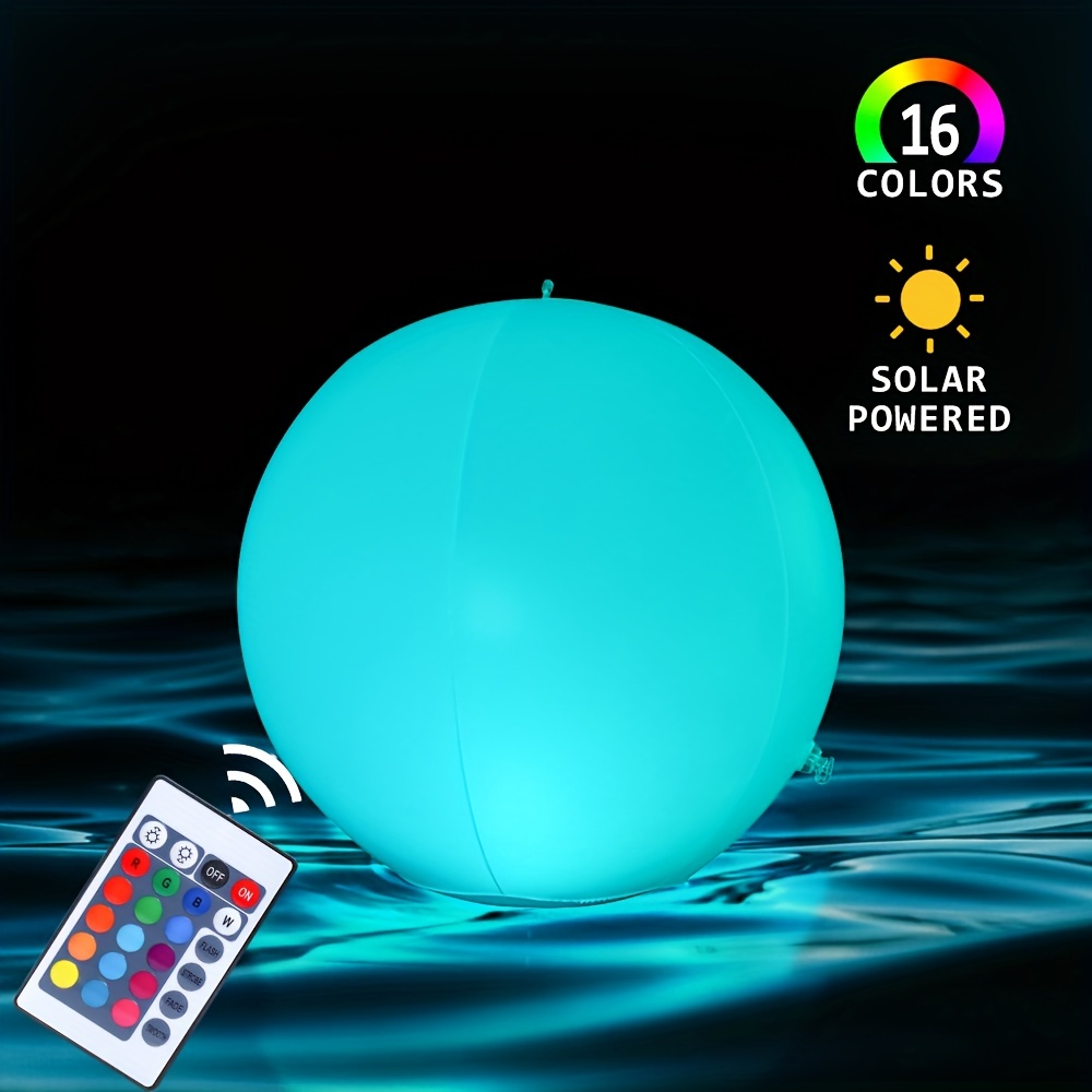 Boule flottante gonflable pour piscine, ballon de plage LED en PVC