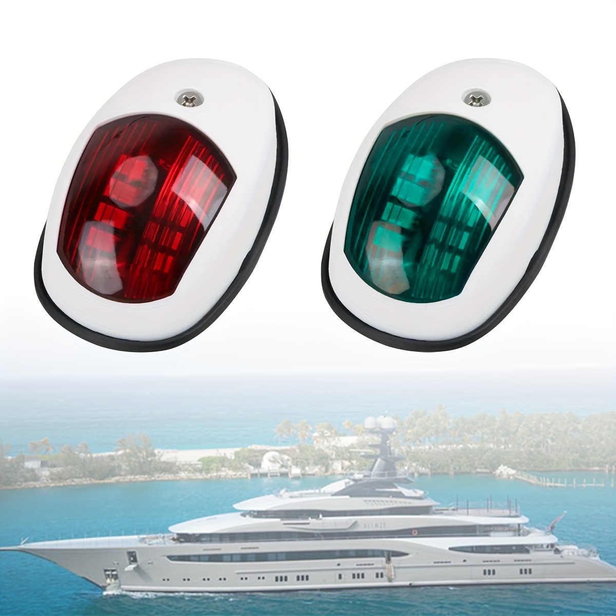 2pcs Waterproof Boat Navigation Light, Red & Green LED Marine Navigation  Lights, Bow Light For Boats Pontoon, Boat Accessories