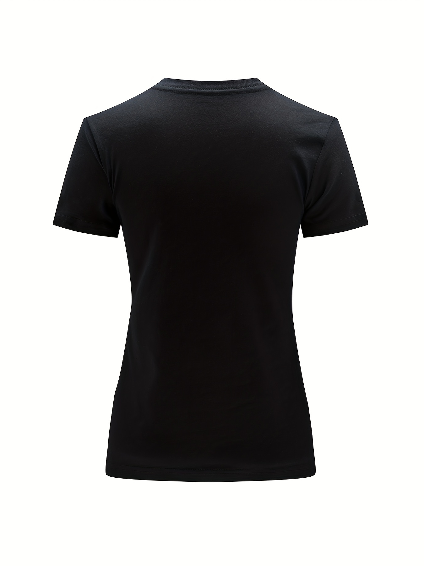 Solid Crew Neck T-Shirt, Casual Short Sleeve Top For Spring & Summer, Women'S Clothing