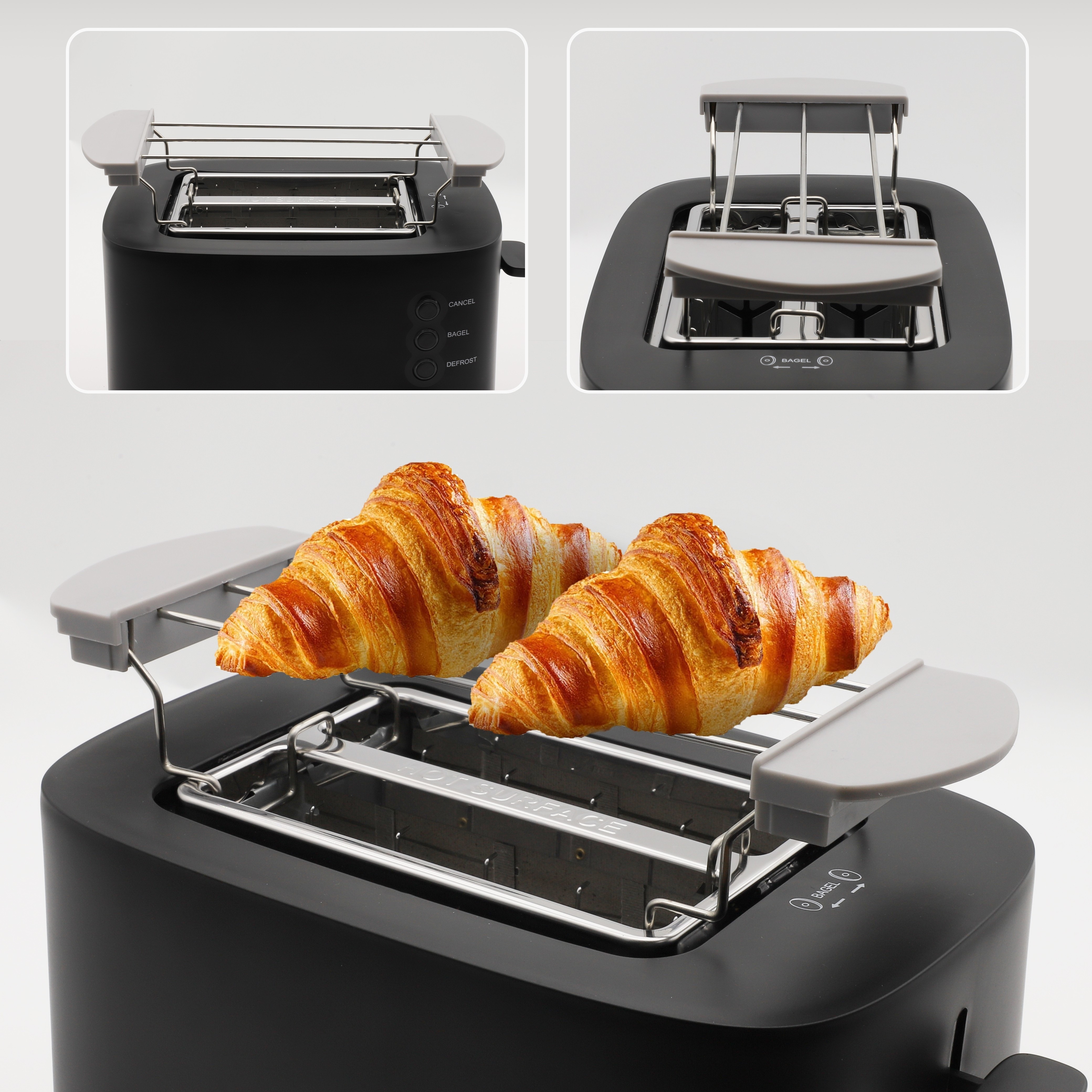 Stainless Steel Sandwich Holder Cage Warming Rack Attachment Toaster  Accessory Kitchen Utensils Anti-scalding Handles