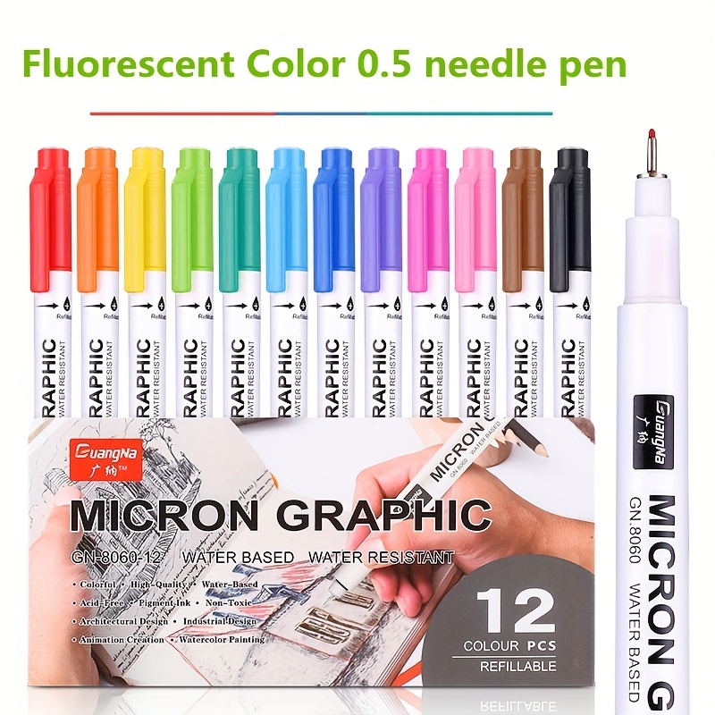 9 Needle Tube Pen Set Hand painted Waterproof Hook Line - Temu