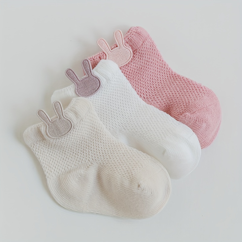 5pairs Baby Boys Girls Kids Mesh Thin Breathable Soft Comfy Socks, 3-12  Years Old Children's Cute Socks For Spring Summer