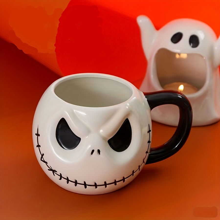 1pc, Halloween Ghost Coffee Mug, 400ml/13.5oz Ceramic Coffee Cups, Cute  Kawaii Water Cups, Summer Winter Drinkware, Birthday Gifts