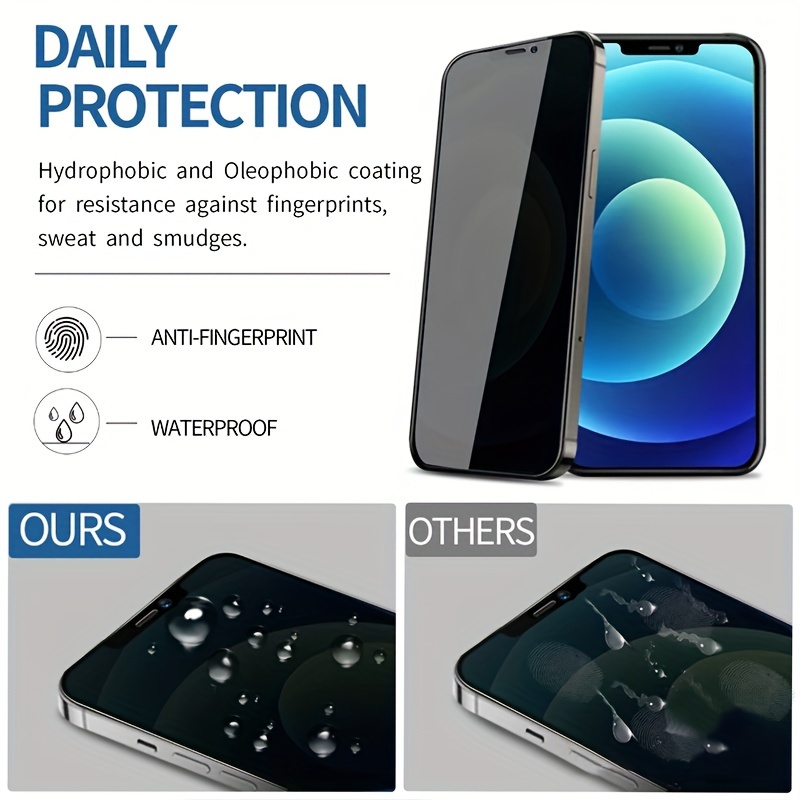 3pcs 9D Anti Burst Tempered Glass Para IPhone 14 13 12 - Temu