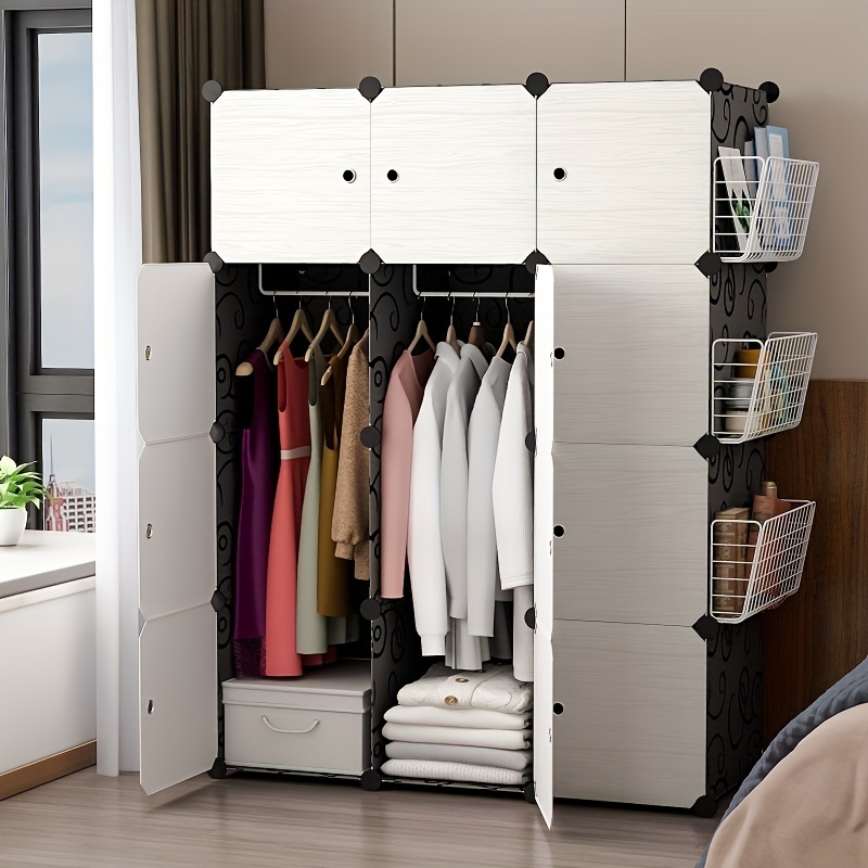 Hot selling 6 Cubes With Patterned door Plastic Closet Wardrobe