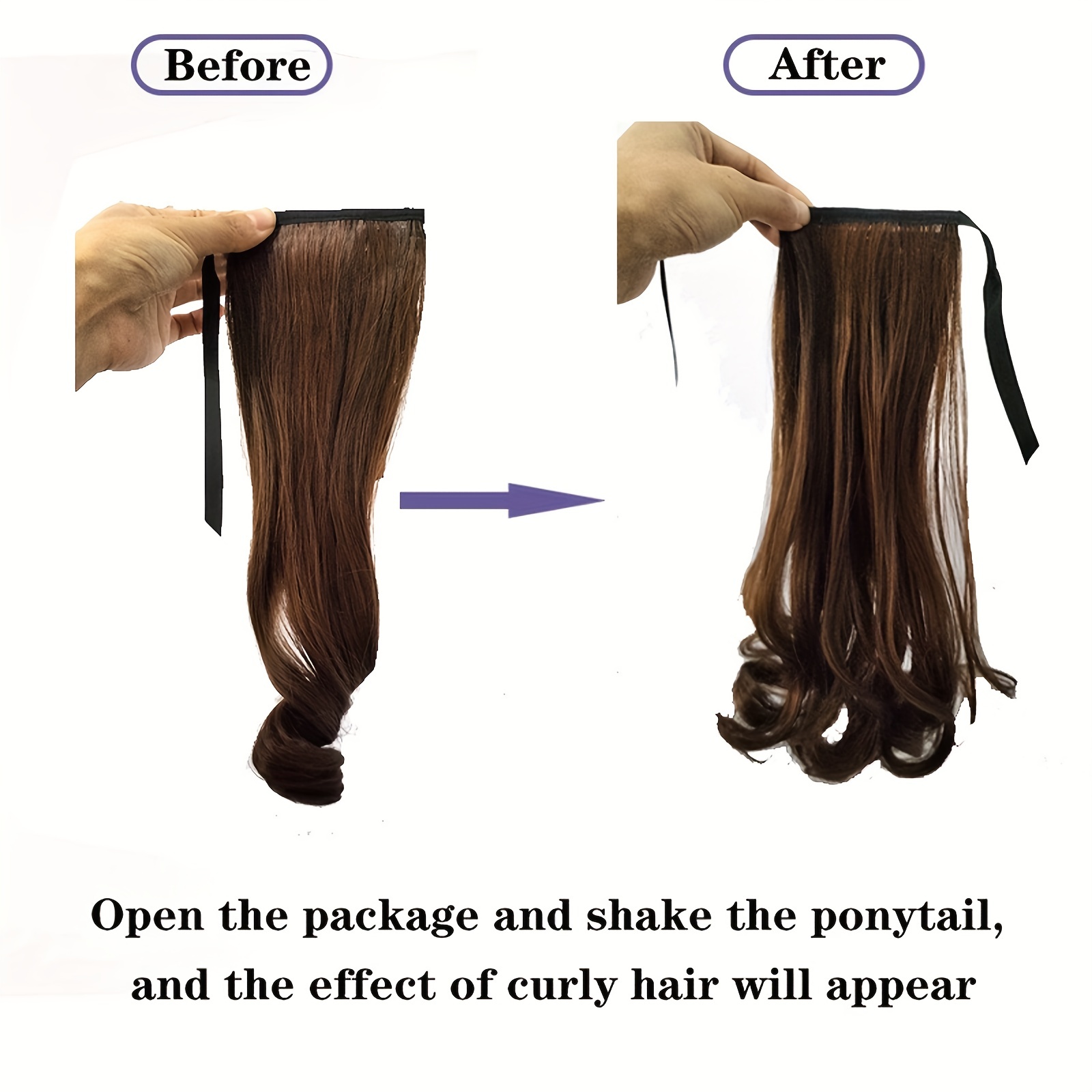 Long Curly Ponytail Extensions Drawstring Hair Accessories for Women